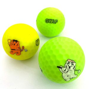 Pelota de Golf de Tres Capas con Acabado Mate de Alta Elasticidad, 42.6mm, Estándar de Torneo, Material Surlyn, Dos Colores Verde/Amarillo Fluorescente - Product Image 3