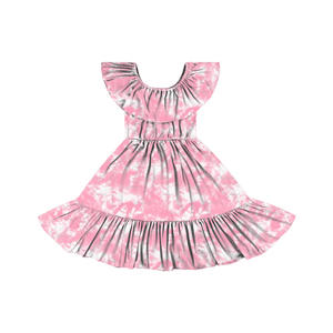 Robe décontractée pour enfants BQ-486-WXL, robe de fête, robe à bretelles, robe à volants aux épaules, robe florale pour bébé fille - Product Image 5