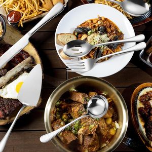 Ensemble de couverts en acier inoxydable de la collection hôtelière, couverts en métal écologiques, argenterie de mariage comprenant couteau, fourchette, cuillère - Product Image 3