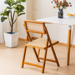 Wabi-Sabi เก้าอี้พับสำหรับใช้ในบ้าน, เก้าอี้พับทำจากไม้ไผ่เก้าอี้รับประทานอาหารเก้าอี้รับประทานอาหารเก้าอี้ไม้สไตล์นอร์ดิก - Product Image 2