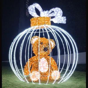 Hot outdoor 3D large LED Christmas Bear lighting for Shopping Mall Building Street Home Christmas Holiday Decoration