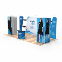 Kit de stand d'exposition rapide à monter, portable, avec toile tendue et structure en aluminium pour événements