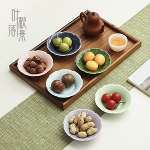 Mini platos de cerámica para repostería con forma de flor, plato de porcelana estilo chino nuevo para servir frutas, ideal para fiestas en salones de té. - Product Image 4