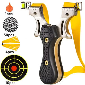 Lance-Pierre <span class=keywords><strong>en</strong></span> Métal de Haute Précision avec Aide à la Visée pour la Chasse <span class=keywords><strong>en</strong></span> Extérieur, <span class=keywords><strong>Kit</strong></span> Simple Shot avec Bande <span class=keywords><strong>en</strong></span> Cuir et Ensemble de Bandes - Product Image 1