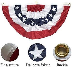 Wholesale Patriotic Stars and <strong>Stripes</strong> 3x6 Feet American Pleated Fan Bunting Decoration Printed Fan <strong>Flag</strong> - Product Image 5