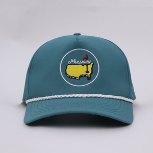 Qianzun toàn bộ bán hiệu suất màu xanh lá cây polyester thêu Golf Rope hat với thêu logo - Product Image 2