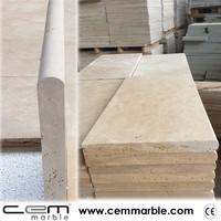 Carreaux de travertin classiques de qualité supérieure, motif français, finition polie, antidérapants, épaisseur 12 mm, pour extérieur de villa, vente en gros