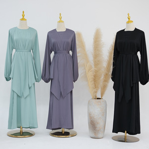 Yibaoli produttore abbigliamento islam 4 colori moderno <span class=keywords><strong>turco</strong></span> nuovo <span class=keywords><strong>modello</strong></span> due pezzi abaya set a dubai - Product Image 6