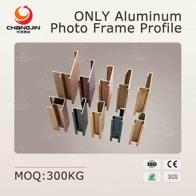Custom Aluminum Photo Frame Profile 6063 T5 Aluminum Anodized Silver Wall Photo Display Picture Frame Moulding
