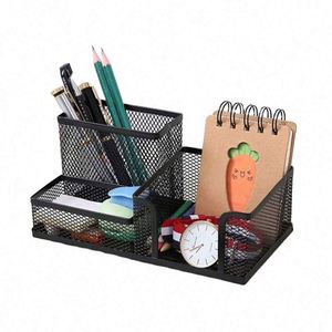 Organisateur de bureau en maille, organiseur de bureau en métal, porte-crayons et paniers de rangement pour accessoires de bureau - Product Image 1
