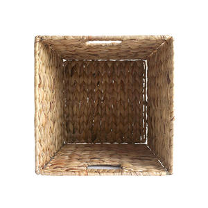 Nouvelle Canasta Marron Tressée à la Main avec Poignées, Panier Décoratif en Jacinto pour Étagères, Blanc Eau - Product Image 5