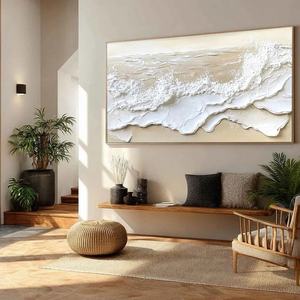 Pintura al Óleo Personalizada, Arte de Pared Texturizado Minimalista de Playa, Pintura Abstracta en Lienzo, Decoración de Pared Hecha a Mano para Sala de Estar o Pasillo - Product Image 1