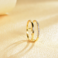Bague de mariage naturelle personnalisée plaquée or 18 carats Spinner 925 bague en argent pour femme cadeau