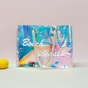 2025 Chất lượng cao tùy chỉnh PVC Holographic mua sắm nhựa Tote Túi biểu tượng tùy chỉnh rõ ràng trong suốt không thấm nước PVC Tote Túi - Product Image 3