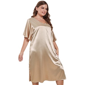 <span class=keywords><strong>Pigiama</strong></span> da notte <span class=keywords><strong>estivo</strong></span> <span class=keywords><strong>taglie</strong></span> <span class=keywords><strong>forti</strong></span> da donna largo in seta di ghiaccio con pantaloncini Sexy in raso tinta unita Plus-Size - Product Image 6