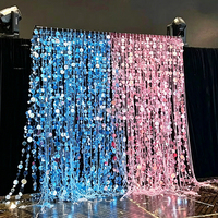 Décorations de fête NIKA, rideau de paillettes argentées brillantes, rideau de paillettes pour mariage, anniversaire