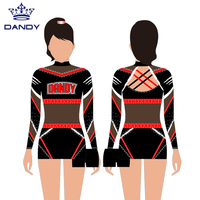 Tenue de cheerleading noire et rose en maille à strass, dos croisé, manches longues, avec logo personnalisé, en spandex, pour compétition et scène, option taille personnalisée