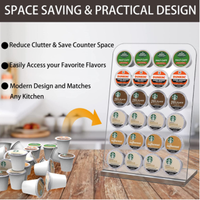 Support de rangement en acrylique écologique pour capsules de café, organisateur de comptoir pour dosettes K-Cup, vente en gros