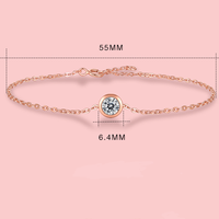 Vente en gros grade D 0.5ct moissanite Bracelet en argent sterling 925 simple moissanite Bracelet femmes