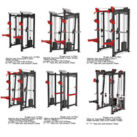 Rak Latihan Multifungsi Lipat Logam Xinrui, Smith Trainer Komersial, Rak Squat Bench Press untuk Rumah