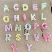 Perles acryliques à grand trou, lettres, effet gelée, UV arc-en-ciel, pour DIY, chaînes de téléphone portable, accessoires de sac, bijoux, tendance mode