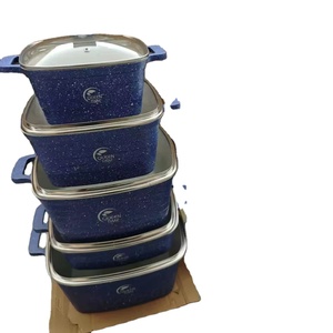 Non-Stick Inner Coating 10 Pieces Granite Non Stick Cookware Set Home Use 20+24+28+32+28cm Cooking Pot