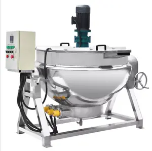 Heating vacuum jacket spherical mixing kettle 50l / oil jacketed cooking pot / jacketed kettle for jam