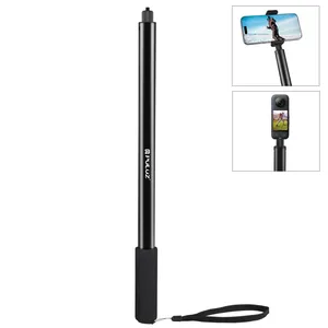 Imalatı fiyat PULUZ 2m Metal Selfie çubuk Monopod Insta360 için bir RS / X2 / X3 hediye noel için (siyah)