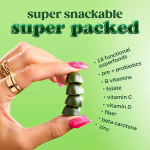 OEM Yeşil Süper Sebze Tozu Jelibonları Çeşitli Organik Sebzeler, Algler, Vitaminler, Mineraller, Besin Takviyesi Jelibonları - Product Image 4