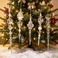 Nouveaux pendentifs de Noël transparents pour décorations d'arbre de Noël et murales, ornements de Noël en plastique transparent