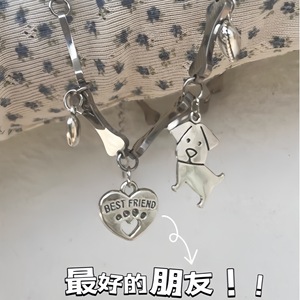 Collier ras du cou en acier titane avec pendentif os de chiot et breloque animal mignonne, bijoux de mode pour femme, été 2024 - Product Image 3