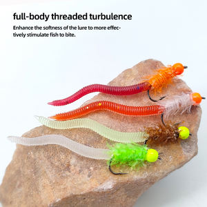 Squirmy Worm Fly Luminous Soft-Bait Señuelo de trucha Señuelo de pesca con mosca - Product Image 5