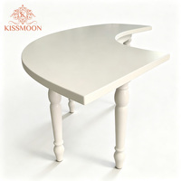 Table de mariage serpentine en bois blanc, table de banquet incurvée avec pieds tournés, table modulaire pour événements, location et décoration de fêtes