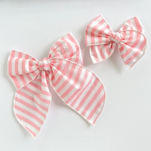 2 Stuks Zomer Print Stof Boog Haar Clips Watermeloen/Strepen/Ijs/Shell Prints Haarspeld Accessoires Voor Meisjes Dagelijkse slijtage - Product Image 3