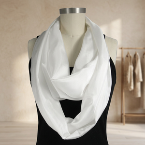 Écharpe en soie blanche 8 momme, longue, légère, couleur unie, accessoire pour femme, à porter au quotidien, toutes saisons - Product Image 4