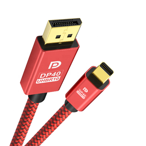 <span class=keywords><strong>Cable</strong></span> Trenzado Rojo Mini <span class=keywords><strong>DisplayPort</strong></span> a <span class=keywords><strong>DisplayPort</strong></span> 1,4 8K 60Hz 4K <span class=keywords><strong>144Hz</strong></span> 2K 240Hz HDR DSC 1,2 Thunderbolt 2 Mini DP a DP <span class=keywords><strong>Cable</strong></span> - Product Image 6