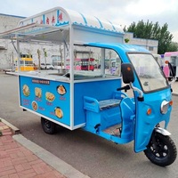 Tricycle électrique en acier inoxydable pour la restauration rapide, camion à hamburgers mobile et chariot de vente automatique de bubble tea avec une capacité de 200 unités