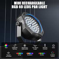 Mini 60 LED lumière de scène stroboscopique rechargeable alimentée par batterie RVB LED lumière par pair sans fil pour événements fête de mariage DJ