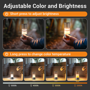 Lampe de nuit LED à piles Lumière ambiante à intensité variable avec aide au sommeil réglable en luminosité et température de couleur - Product Image 4