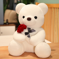 Peluche Teddy avec rose, cadeau de la Saint-Valentin, fabrication OEM ODM, CE CPC, jouets en peluche mignons