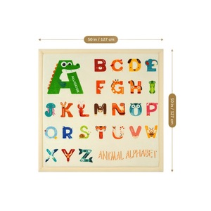 Tapis de jeu alphabet animalier pour bébés de 0 à 24 mois, tapis antidérapant en EVA, unisexe, pour usage domestique - Product Image 5