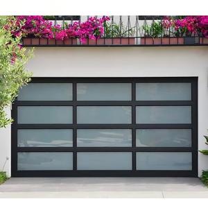 <span class=keywords><strong>Porte</strong></span> de <span class=keywords><strong>garage</strong></span> <span class=keywords><strong>sectionnelle</strong></span> automatique résidentielle en aluminium avec miroir noir transparent 16x7, <span class=keywords><strong>prix</strong></span> de gros du fabricant - Product Image 1