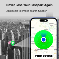 Porte-passeport intelligent en cuir certifié MFI Lork PN-11 avec batterie externe 4000 mAh, compatible avec Apple Find My Airtags, RFID, pour les voyages d'affaires