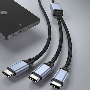 Cable de Datos Tipo-C Dos en Uno LUNG KAY Ly-043, Carga Rápida 5A, 100W, 1.2m, Revestimiento de Malla de Aleación de Aluminio, 480Mbps - Product Image 6