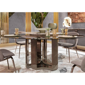ชุดโต๊ะอาหารลายหินอ่อนเทียมพร้อมกระจกสำหรับคนขี้เกียจสไตล์ยุโรป - Product Image 6