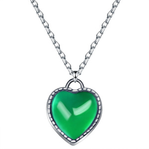 Collana da Donna in Acciaio Inossidabile con Cuore Sensibile alla Temperatura che Cambia Colore - Product Image 5