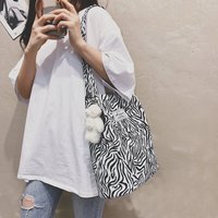 Sac fourre-tout en toile minimaliste style coréen pour femme, idéal pour l'été et les trajets quotidiens, avec motif d'ours frais et mignon, sac à bandoulière antivol