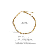 Collier ras du cou JINYOU 8072 minimaliste en acier inoxydable plaqué or PVD, chaîne à maillons géométriques uniques, collier à chaîne épaisse, bijoux