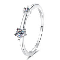 Bague de fiançailles en argent sterling 925 de style coréen pour femmes, design minimaliste avec diamant moissanite, bijoux tendance et originaux