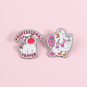 Broches en émail médical « Geese and Cats » pour sacs à dos, bijoux <span class=keywords><strong>de</strong></span> mode pour femmes, cadeau pour amis - Product Image 1